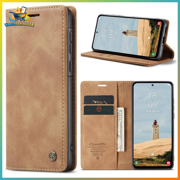 HandyhüLle Premium Leder Flip Case FüR Samsung Galaxy A56 5G, Braun-image