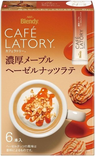AGF Blendy Cafe Latory - Rich Maple Hazelnut Latte Sticks (6 total) [From Japan]