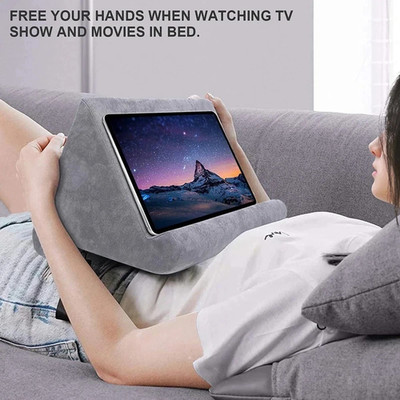 Multi-Angle Pillow Lap Stand for iPad Tablet Laptop Phone Soft Cushion Holder