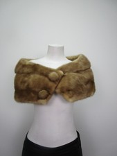 Women's Sz S Mink Fur Stole Cape Collar Wrap MINT WEDDING Woman