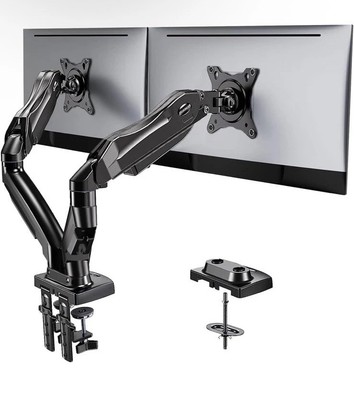 Dual Monitor Stand - Full Adjustable Monitor Desk Mount Swivel Vesa Bracket with