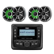 Wet Sounds WS-MC-5 Gauge AM/FM Stereo  2 Pairs Wet Sounds RECON 6-S Speakers