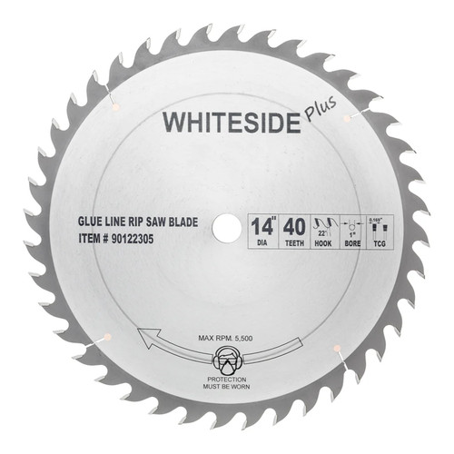 Whiteside 90122305 Glue Line Ripping 14"OD, 40T, 1"B, TCG