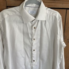 ETON 43 SLIM 17 Men s Cotton Button Front Shirt EUC