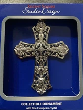 New Regent Square Christmas Cross Collectible Ornament Fine Crystal NIB 2025