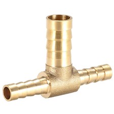 6mm x 10mm x 6mm Brass Hose Reducer Barb Fitting Tee T-Shaped 3 Way Barbed