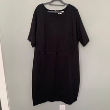 NEW CJ Banks black short sleeve knee length fitted stretch little black dress