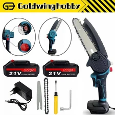 8" Cordless Mini Electric Chainsaw Handheld Chain Saw Battery Power Wood Cutter