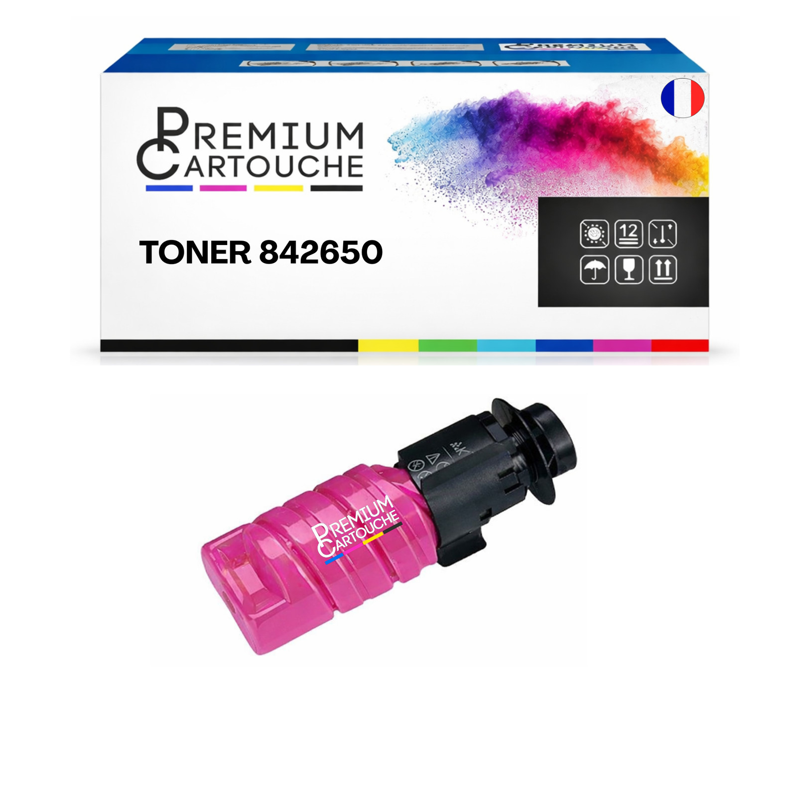 Toner compatible pour Ricoh PC375 Magenta cartouche laser pour imprimante PC375w