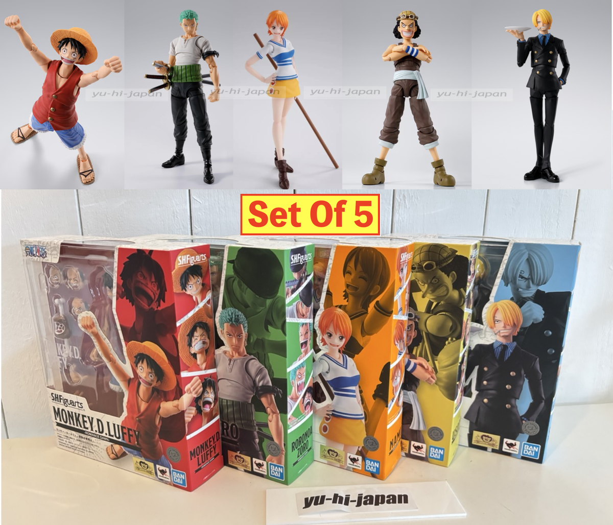 【ONE PIECE】LUFFY'S フィギュア セット S.H.Figuarts One Piece Luffy Zoro Nami Usopp Sanji Set of 5