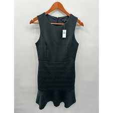 BANANA REPUBLIC FACTORY NWT Green Pattern Ruffle Hem Textured Dress // 6