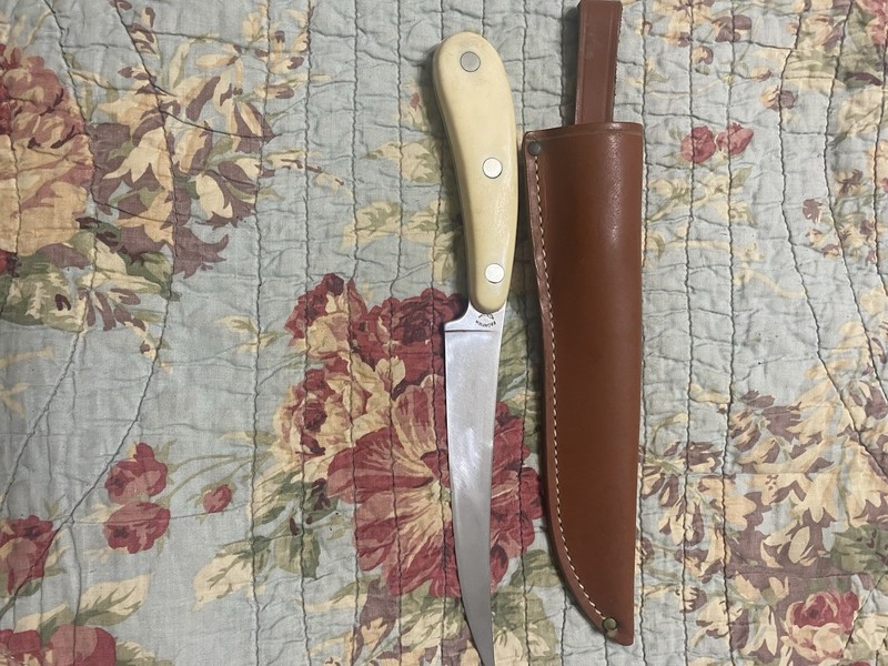 Imperial frontier fish fillet knife with leather  sheath model 442f