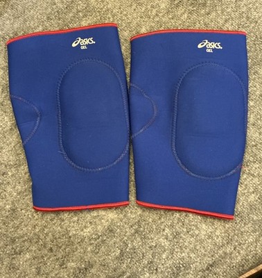 ASICS GEL Knee Pads Blue/Red Reversible Wrestling Protective Pads Adult Size