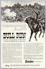 1961 Sinclair Oil: Vintage Print Ad Bull Run Battlefield VA Civil War History