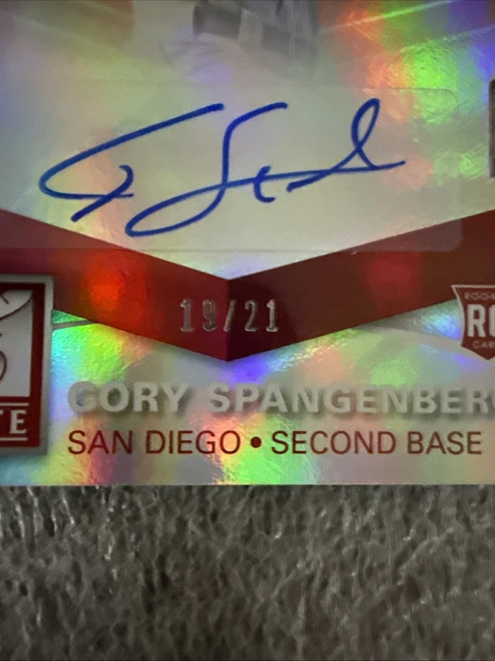 2015 Panini Elite 21st Century Red /21 Cory Spangenberg #17 RC Die Cut Auto - Image 2 of 4