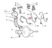 Flexibler Schlauch Hydraulikbremse Steuer Fiat Bravo - Marea Original 46461765