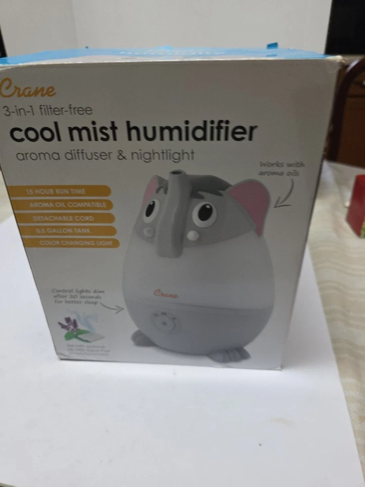Увлажнитель Crane - Mini Elephant 0,5 галлона холодный туман - серый - Изображение 4 из 4