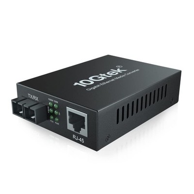 Gigabit Ethernet Medienkonverter, 1,25G Dual SC Port, SC Glasfaser auf Kupfer...