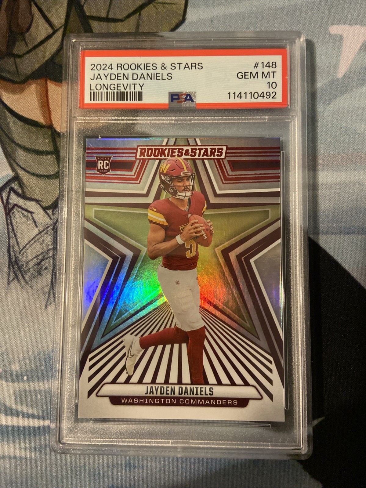 JAYDEN DANIELS PSA 10 2024 PANINI ROOKIES & STARS #148 ROOKIE LONGEVITY RC 549