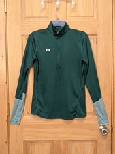 Under Armour UA Womens Locker SM 1/2 Zip Pullover Jacket Forest Green Activewear