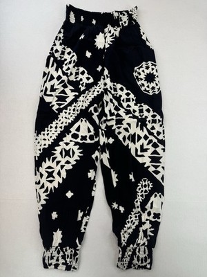Anthropologie Harem Pants Women s Size XS Elastic Waistband Ankle Cuffs Black