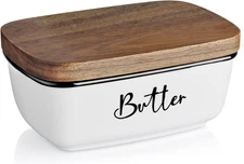 Butter Dish with Lid,  Large Ceramic Butter Dish for Countertop, Butter Keeper w