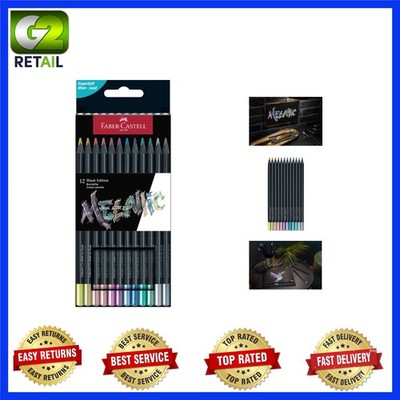 Faber-Castell Black Edition Metallic Colored Pencils - 12 Eco-Friendly Shades