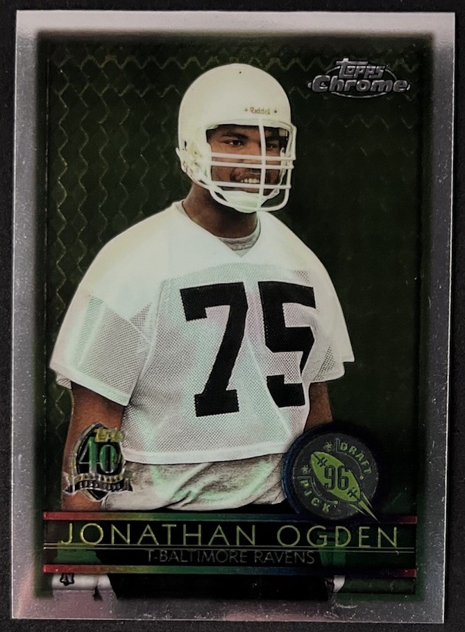 1996 Topps Chrome Jonathan Ogden #163 RC Baltimore Ravens