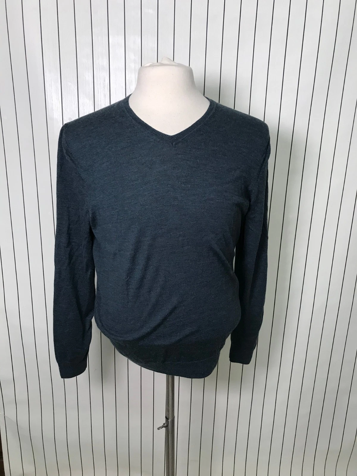 Black Brown 1826 Men's Sweater 100% Superfine Merino Wool Pullover Size M