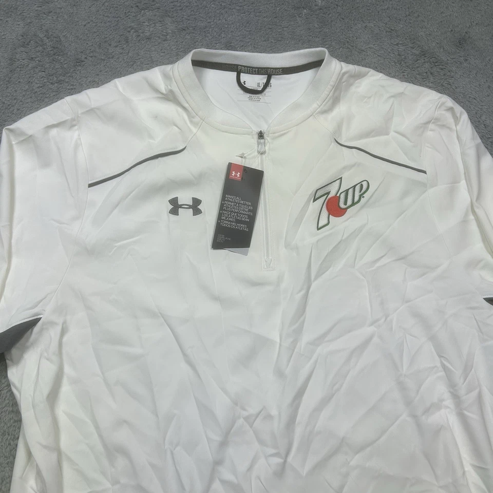 安德玛套衫男式 XL 白色终极实用棒球风衬衫 7UP 全新 — 第 3/4 张图片