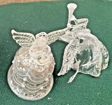 Acrylic Trumpeting Angel Christmas Ornament & Glass Angel Bell