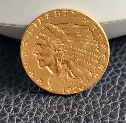 1926 Gold $2.50 Indian Head Gold Quarter Eagle - Authentic US Coin UNC