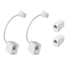  Pack of 4 A Pair of Converter Adapters for RJ11 Male to RJ45 Female  2 In-...
