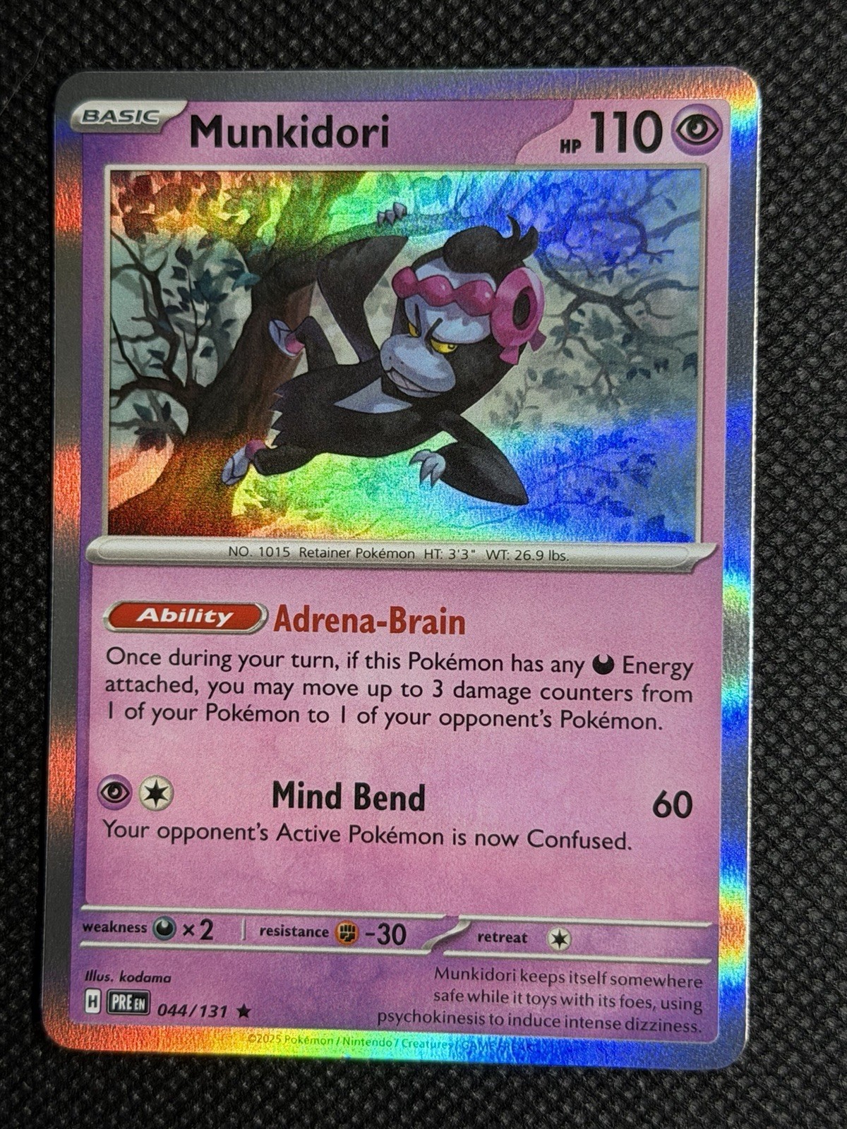 Munkidori 44/131 Prismatic Evolutions Pokemon Card Rare Holo NM TCG singles