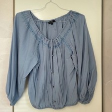 Sky blue lace Dolman sleeve blouse NWOT Size ...