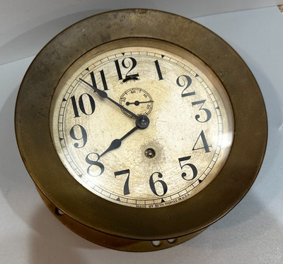 Antique Seth Thomas 8-Day Ships Marine Clock, 7.25in