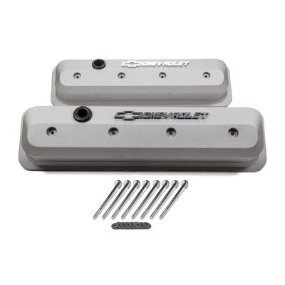 Proform 141-842, Pair Valve Cover Slant-Edge for SB Chevy Tall Baffled Aluminum