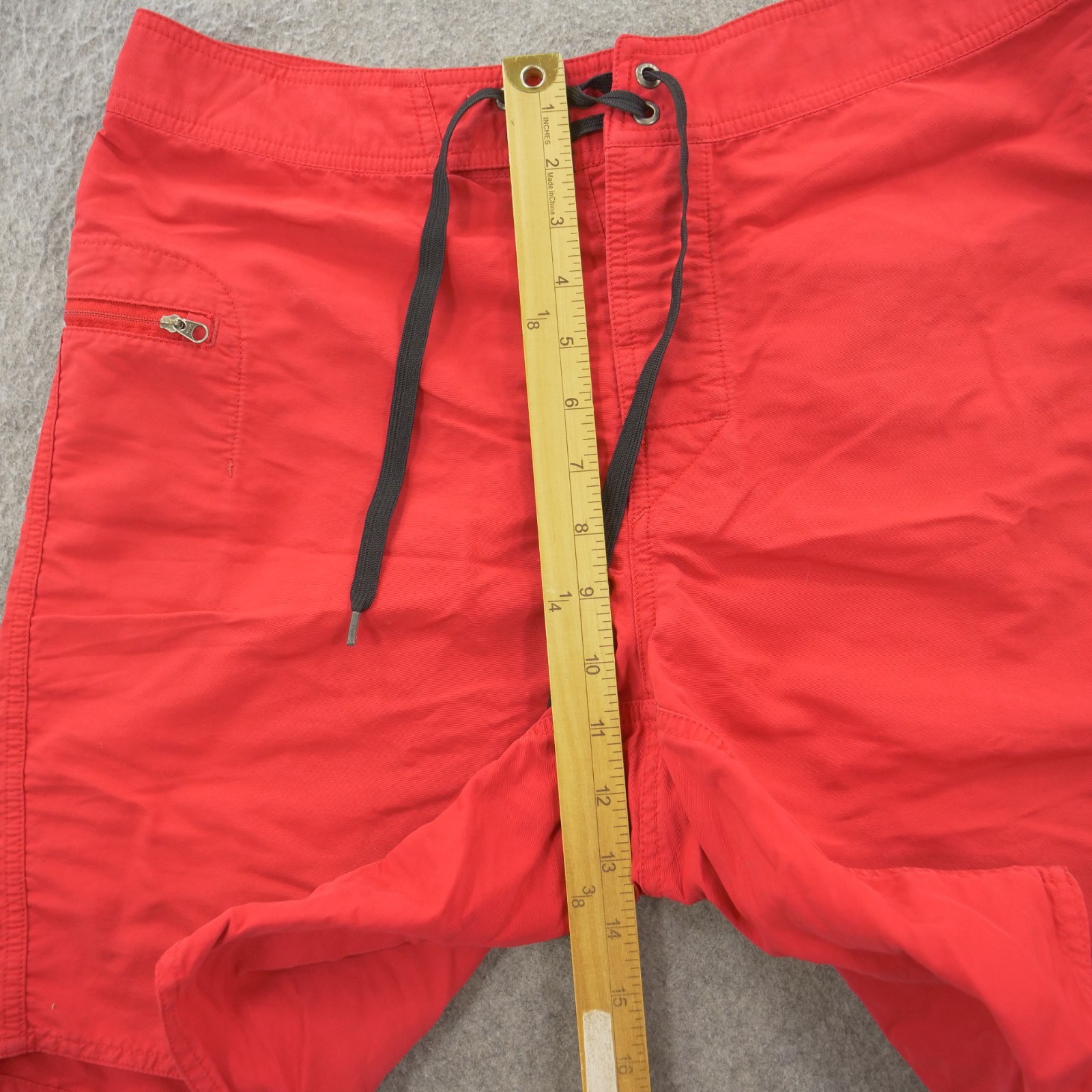 Patagonia Board Shorts Mens 32 Red Minimalist Drawstring Hiking Swim Surf