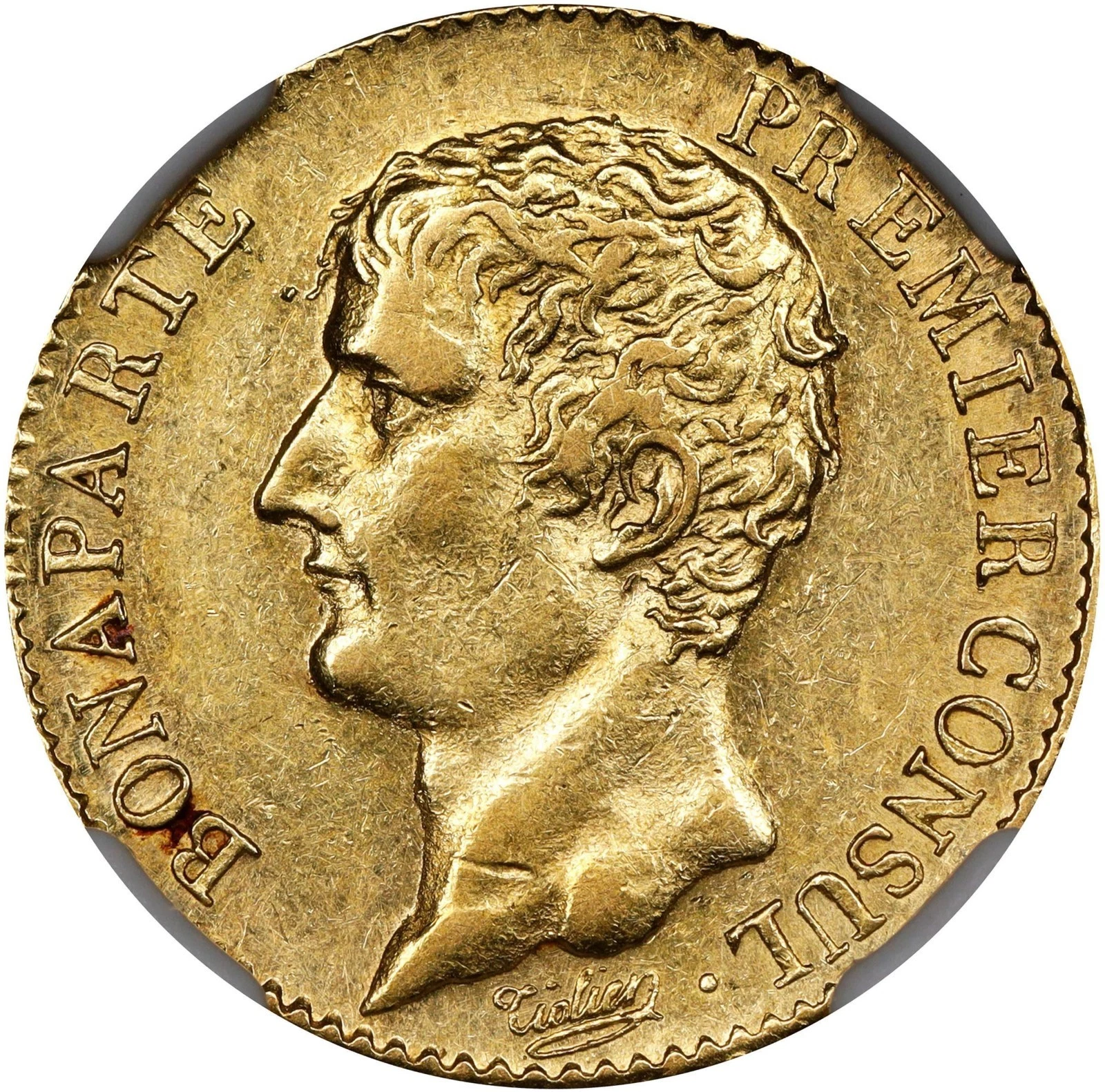 1803 Napoleon Gold 20 Francs Coin Premier Consul NGC AU53 France