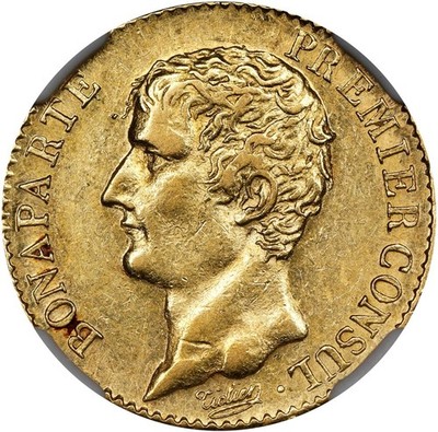 1803 Napoleon Gold 20 Francs Coin Premier Consul NGC AU53 France