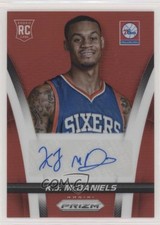 2014-15 Panini Prizm Rookie Auto Red Prizm 25/199 KJ McDaniels #34 Auto 4l6