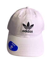 Adidas Youth Fit Adjustable Baseball Cap White Trefoil Strapback OSFA CI1359
