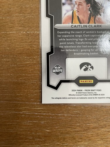 Tarjeta de novato Panini Prizm Draft Picks Caitlin Clark #57 2024 base radiocontrol WNBA - Imagen 10 de 11