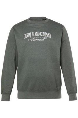 Men Plus Herren große Größen Sweatshirt Melangesweat Brustprint 842285