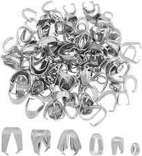 120Pcs 6 Styles Stainless Steel Pinch Clips Pendant Bails DIY Clasps