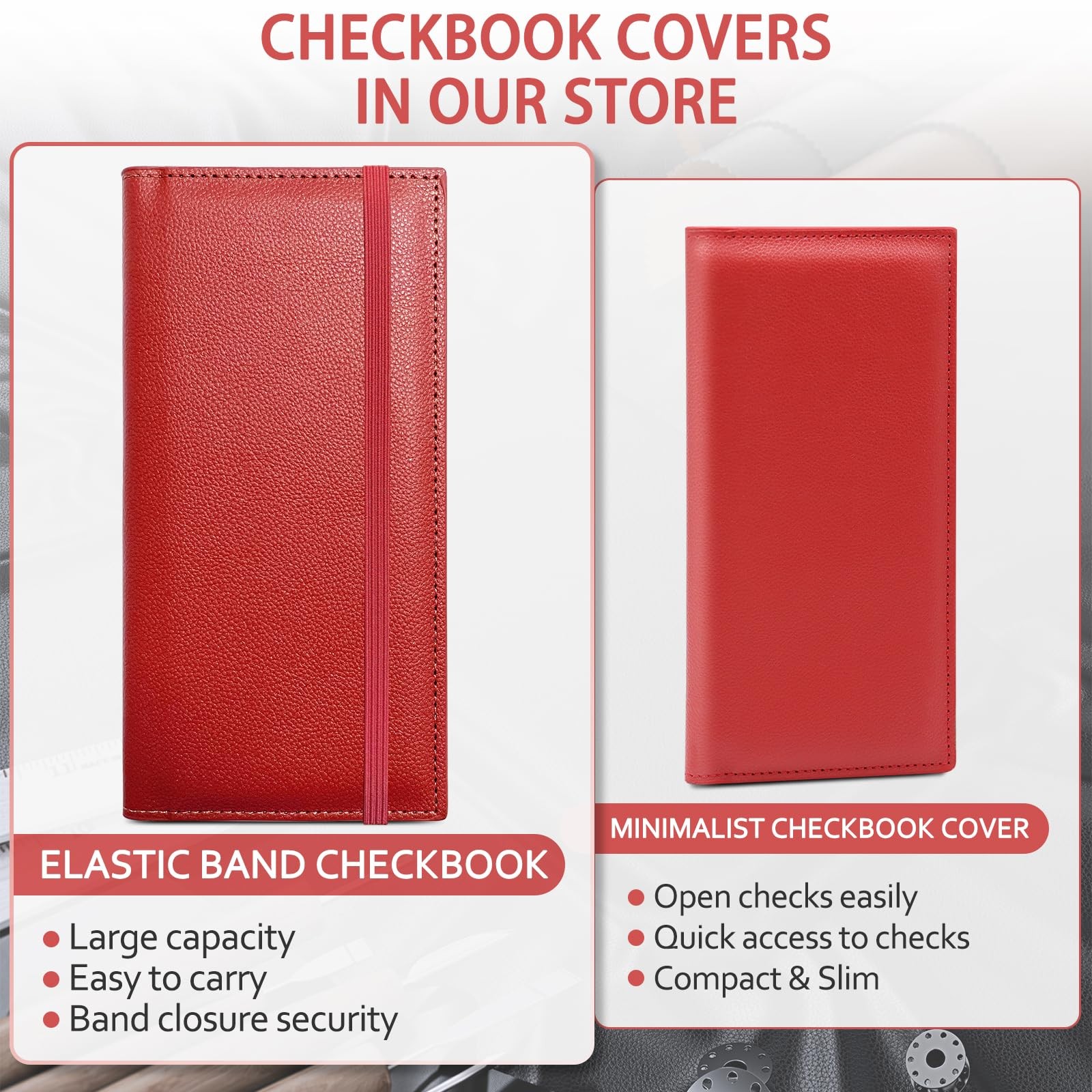 как выглядит Leather Checkbook Cover for Top and Side Tear Registers Duplicate Checks фото