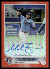 2022 Topps Chrome Veteran Autographs Orange Refractor CVAMZ Mike Zunino Auto /25