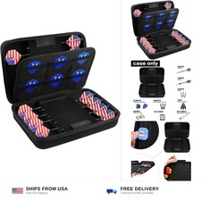 GWCASE Dart Case for 16 Steel Soft Tip Darts, 12 Pockets, Black EVA Shell...