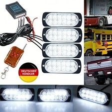 4Stk 12LED Auto Frontblitzer Warnleuchte Blitzlicht LKW Strobe Licht Weiß 12/24V