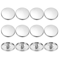 Metal Round Flat Alloy Shank Sewing Button 23 mm  12 Pack  Silver Tone